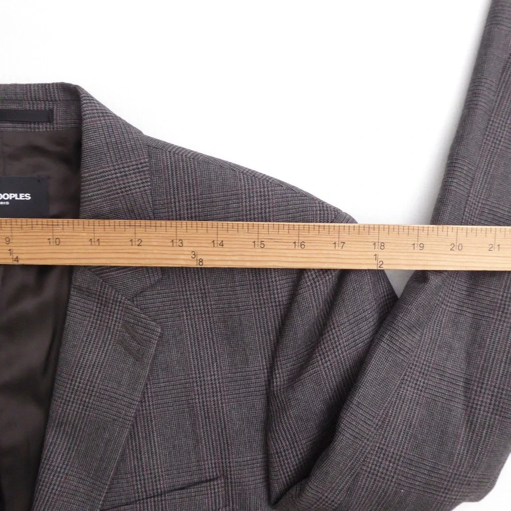 The Kooples Mens Groovy Suit Blazer Gray Plaid Slim Fit Wool 38 US / 48 Italian